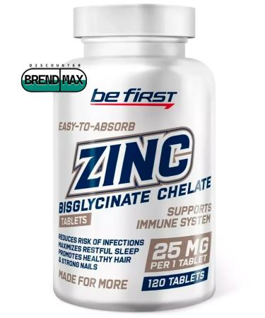 Be First ZINC 25mg 120 tablets (zinc helat bisglcinate)