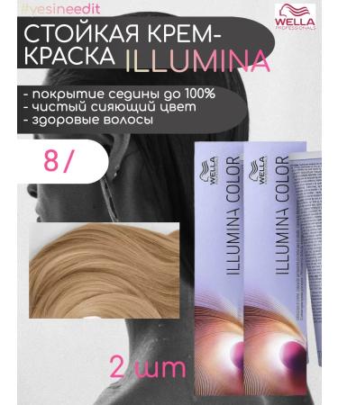 WELLA PROFESSIONALS Persistent cream painting Illumina Color 8 2pcs*60 ml