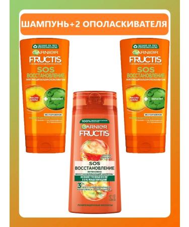 Garnier Set of shampoo 400ml and 2 balm 387ml
