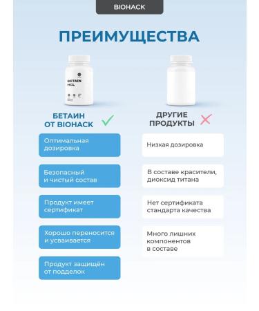 BIOHACK JOY Betain hydrochloride diet for digestion Betaine HCL - Buy Online on GoSupps.com