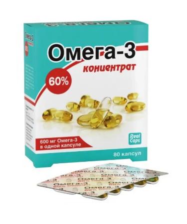 home medicine cabinet Omega-3 concentrate 60% 80 pcs. Capsules 1000 mg