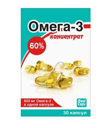 home medicine cabinet Omega-3 concentrate 60% 30 pcs. Capsules 1000 mg