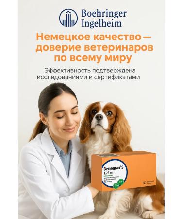Vetmedin S 1.25 mg tablets for dogs 50 tab. In the pack - Buy Online on GoSupps.com