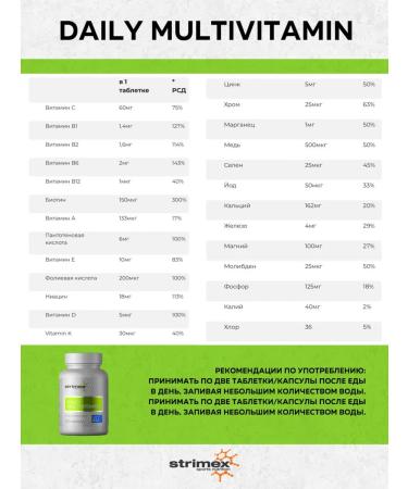 Strimex Vitamins Daily Multivitamin 120 tablets - Buy Online on GoSupps.com