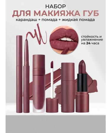 Make Shine Set for lip makeup pencil lipstick shine