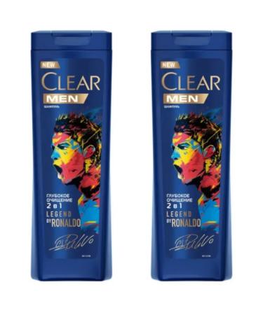 clear MEN shampoo deep purification 2B1 400 ml 2 pcs