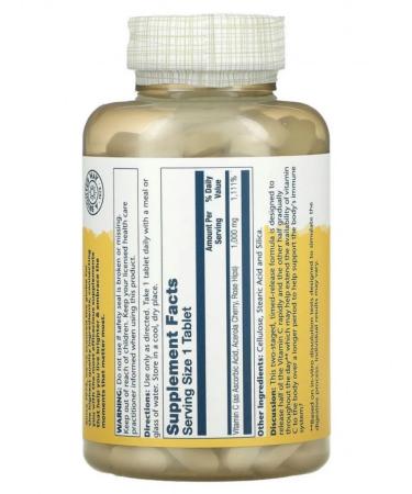 Solaray Vitamin C with rosehip and acurola 1000 mg 250 tablets - Buy Online on GoSupps.com