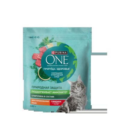 PURINA ONE Dry food for sterilized cats of spirulina 680g