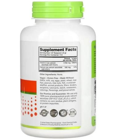 NutriBiotic Calcium ascorbate vitamin C 227 g - Buy Online on GoSupps.com