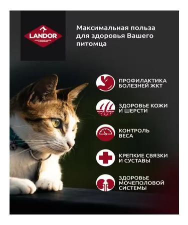 Landor Sterilized cat food with turkey and duck 2kg - Buy Online on GoSupps.com
