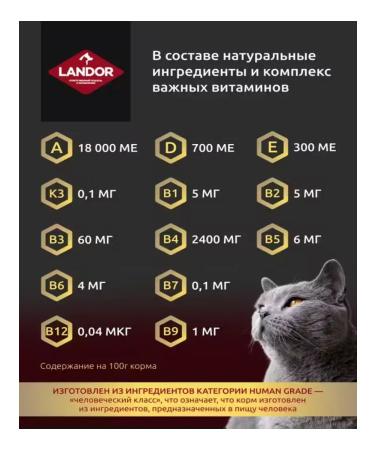 Landor Sterilized cat food with turkey and duck 2kg - Buy Online on GoSupps.com