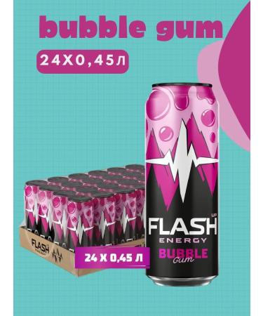 flash Up Bubble Gum energy 24 pcs. x 0.45 l bank