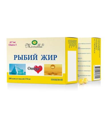 Mirrolla Fish oil food omega-3 caps. 370 mg No. 200 - 3 pack - Buy Online on GoSupps.com