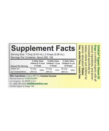 ChildLife Liquid vitamin D3 for babies and children d3 from 0 years old - Buy Online on GoSupps.com