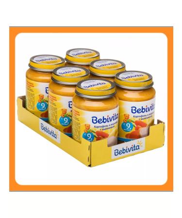 Bebivita Puree with pieces "Potatoes with chicken" from 9 months 6x190g - Buy Online on GoSupps.com