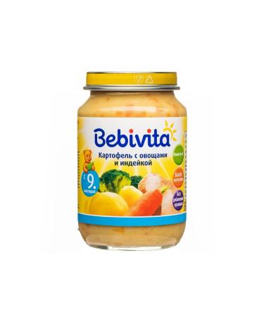 Bebivita Puree with pieces "Vegetables with turkey" from 9 months 6x190g - Buy Online on GoSupps.com