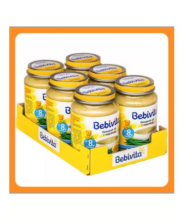 Bebivita Puree with pieces "vegetable soup with turkey" from 8 months 6x190g - Buy Online on GoSupps.com