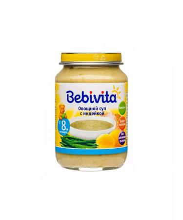 Bebivita Puree with pieces "vegetable soup with turkey" from 8 months 6x190g - Buy Online on GoSupps.com
