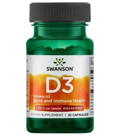 Swanson Vitamin D3 1000 IU 30 Capsules (Vitami D3)