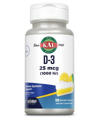 KAL Vitamin D3 1000 IU 100 Micro Tablets (vitamin D3 1000 IU)