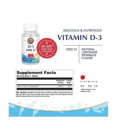 KAL Vitamin D3 1000 IU 100 Micro Tablets (vitamin D3 1000 IU) - Buy Online on GoSupps.com