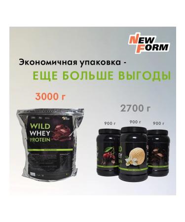 New Form Protein Wild Whey 3000 grams "Chocolate" - Buy Online on GoSupps.com
