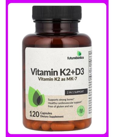FutureBiotics Vitamins K2 + D3 120 capsules