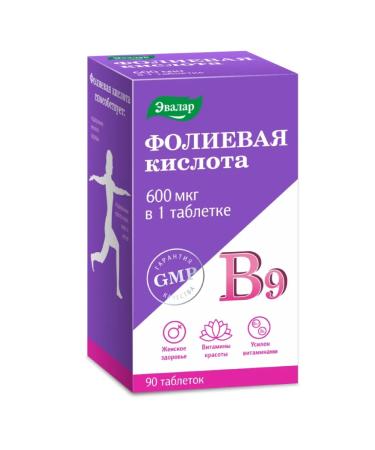 Evalar Folic acid with vitamins B 12 and B 6 90 pcs - Buy Online on GoSupps.com