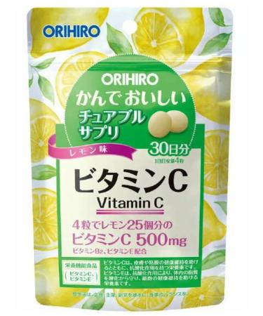 Orihiro Chewing vitamin C in the taste of lemon 120 tablets - Buy Online on GoSupps.com