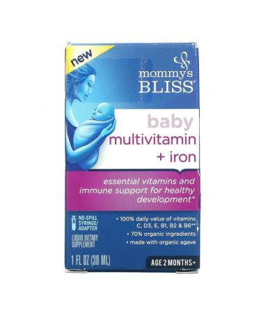 Mommy's Bliss Children's multivitamins + iron from 2 months grapes 30 ml