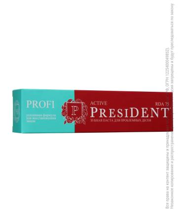 PRESIDENT Toothpaste with fluorine from bleeding gums 50ml - Buy Online on GoSupps.com