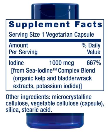 Life extension Iodine sea sea-iodine 1000mkg 60 vegets of capsules - Buy Online on GoSupps.com