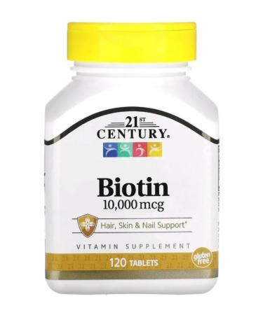 21st Century BIOTIN 10 000 for hair vitamins B7 120 tab Biotin - Buy Online on GoSupps.com