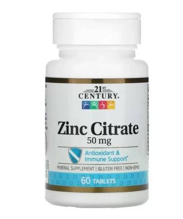 21st Century Zinc citrate and calcium vitamins 60