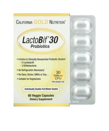 California Gold Nutrition Lactobif 30 billion KE 60 probiotics capsules