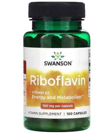 Lake Avenue Nutrition Swanson Riboflavin Vitamin B2 100 Mg 100 caps