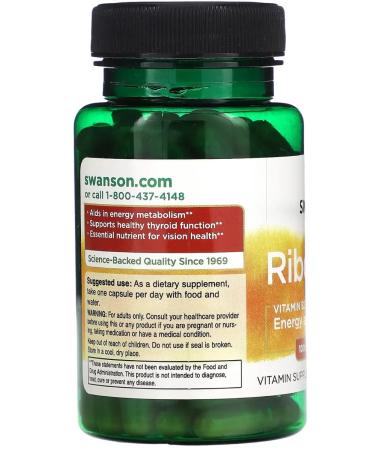 Lake Avenue Nutrition Swanson Riboflavin Vitamin B2 100 Mg 100 caps - Buy Online on GoSupps.com