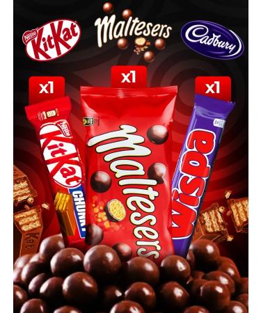 Set of sweets Kitkat Maltesers and Wispa 3 pcs