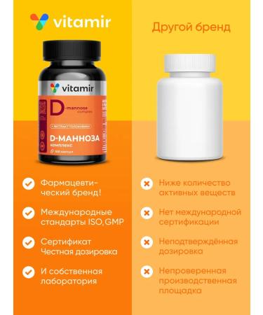 VITAMIR PRO D mannose from cystitis complex 100 capsules - Buy Online on GoSupps.com
