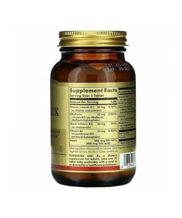 SOLGAR B-complex 50 pcs capsule weighing 330 mg - Buy Online on GoSupps.com