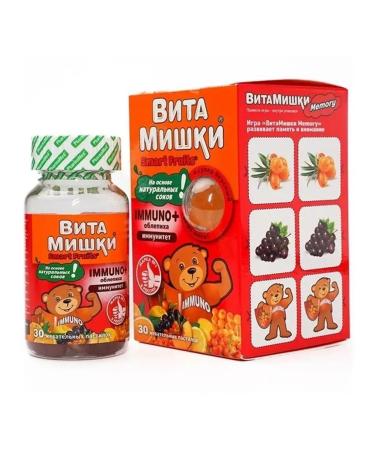Vitamin Bears Immuno+sea buckthorn 30 pcs chewing loafers weighing 2500 mg