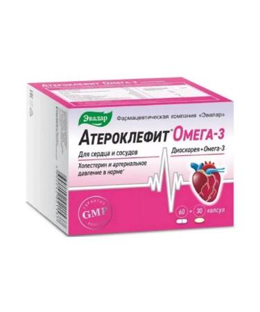 Evalar Omega-3 complex capsule Atheroclefit 60 pcs + omega-3 30 pcs
