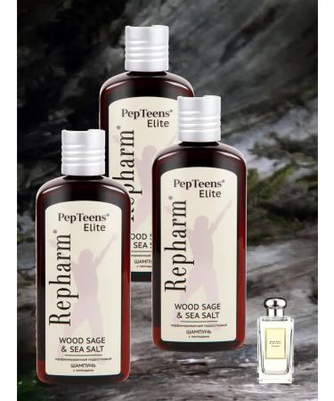 Repharm Pepteens Elite Shampoo Wood Sage & Sea Salt 250 ml - 3 pcs - Buy Online on GoSupps.com