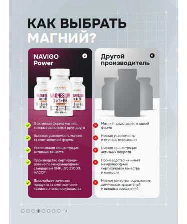 NAVIGO POWER Magnesium Helat 3 in 1 + B6 - Buy Online on GoSupps.com