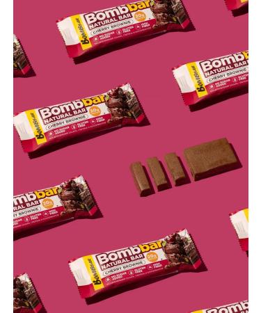 BombBar Protein bars without sugar Cherry Brownies 12pcs x 60g - Buy Online on GoSupps.com