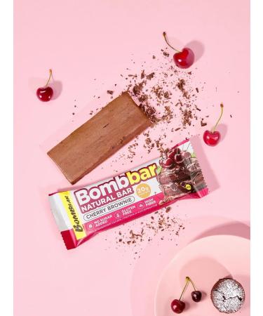 BombBar Protein bars without sugar Cherry Brownies 12pcs x 60g - Buy Online on GoSupps.com