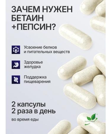 NaturalSupp Betain+Pepsin 1852 mg betaine pepsine for digestion - Buy Online on GoSupps.com