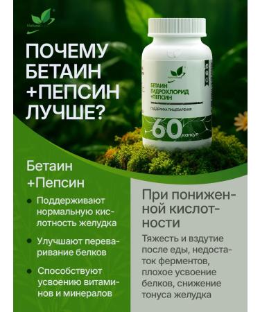 NaturalSupp Betain+Pepsin 1852 mg betaine pepsine for digestion - Buy Online on GoSupps.com