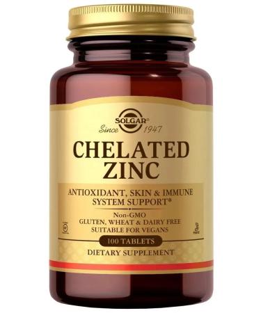 SOLGAR Chelated Zinc (HEALT Zinc) 100 tablets (630 mg)