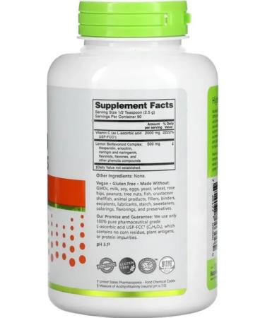 NutriBiotic Ascorbic acid with bioflavonoids 227 g - Buy Online on GoSupps.com
